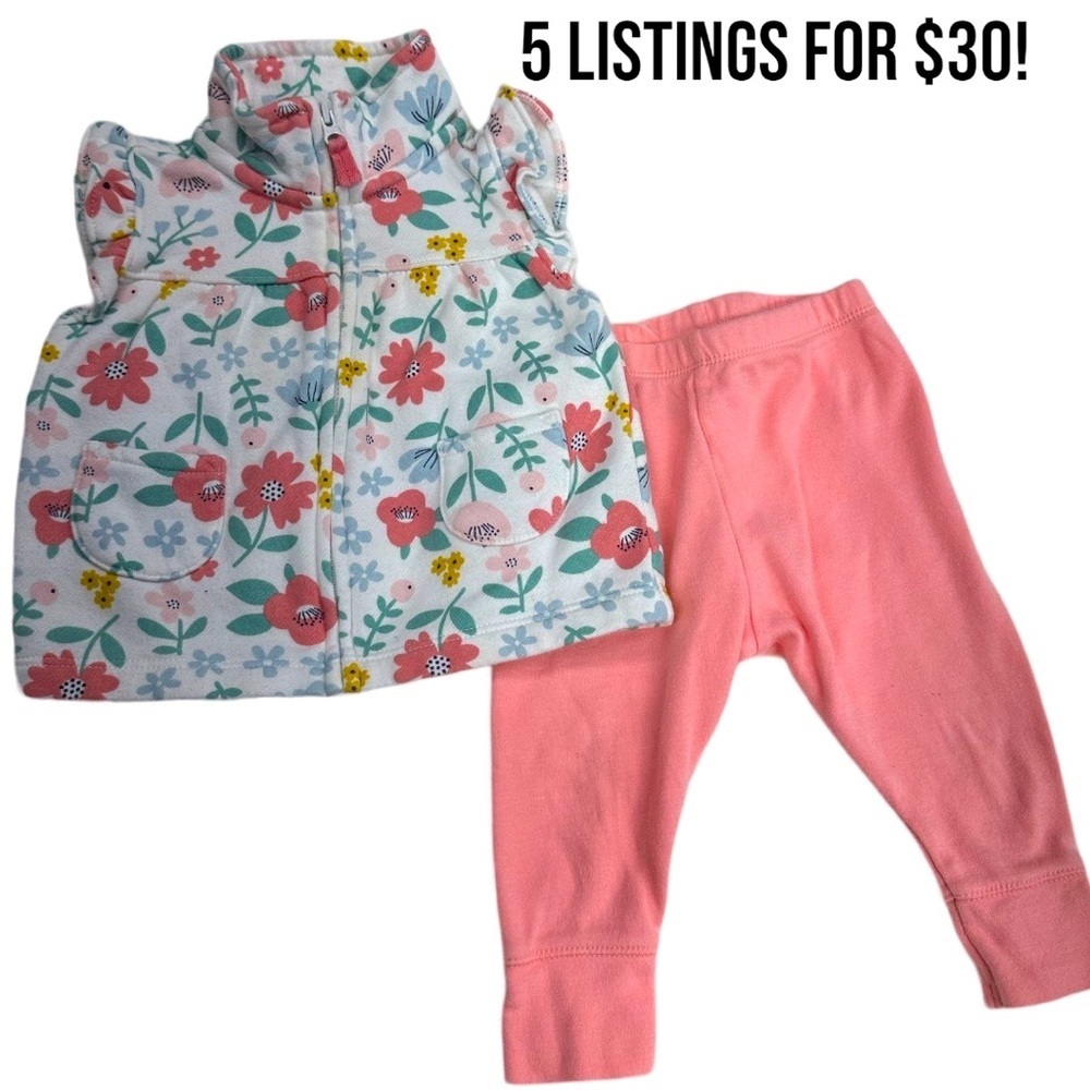 baby girl 3-6 month clothing bundle matching outfit